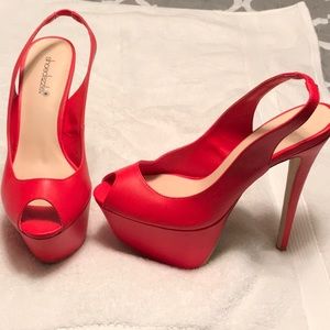 4” platform sling back heels